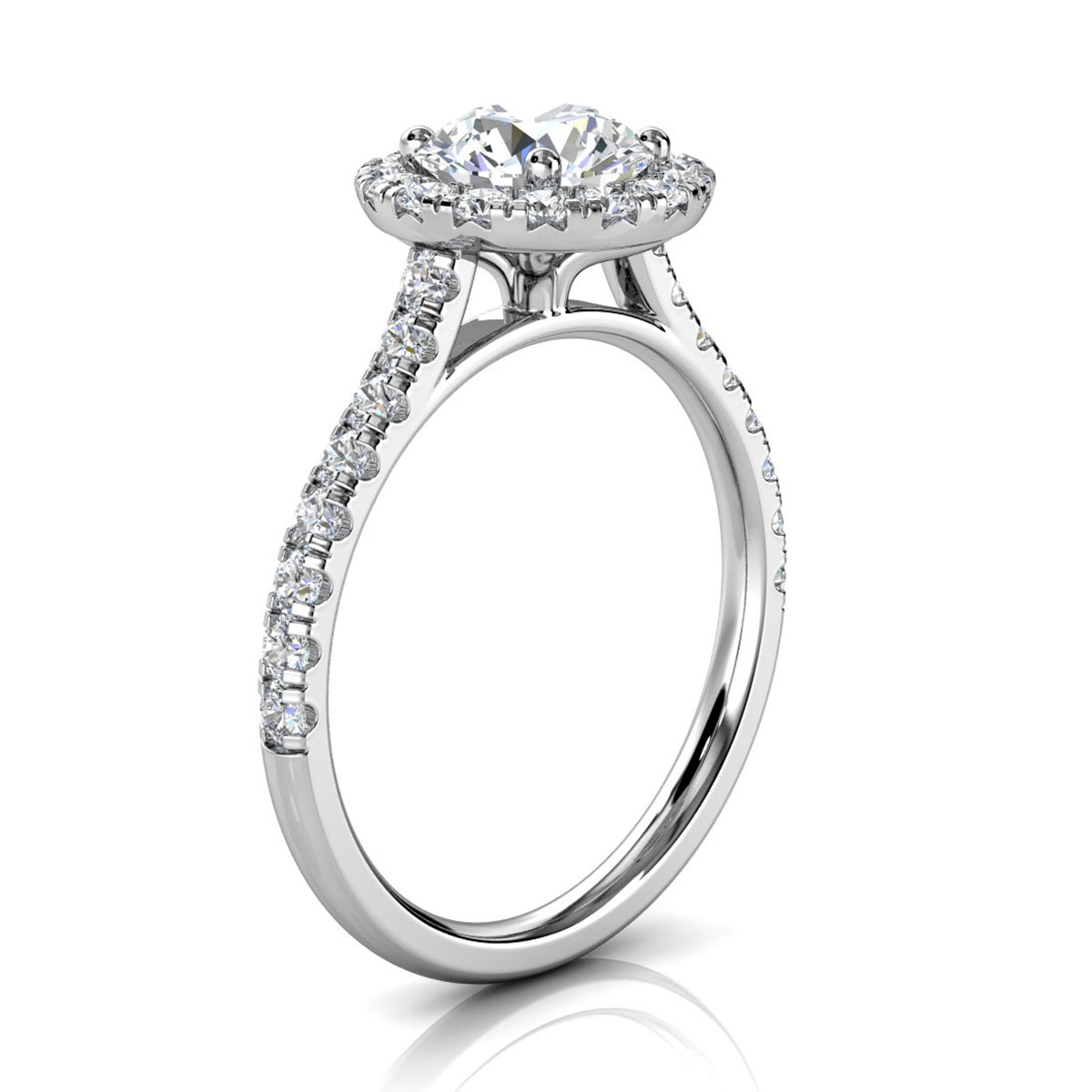 14K White Gold Remy Delicate Halo Lab Grown Diamond Ring (2/5 ct. tw)